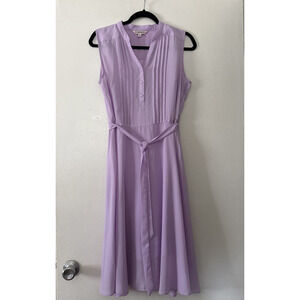Nanette Lepore Sleeveless Dress Lilac Purple Midi Party Dress Lined Detachable 8